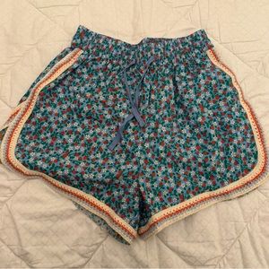 Strawberry print embroidered shorts NWOT
